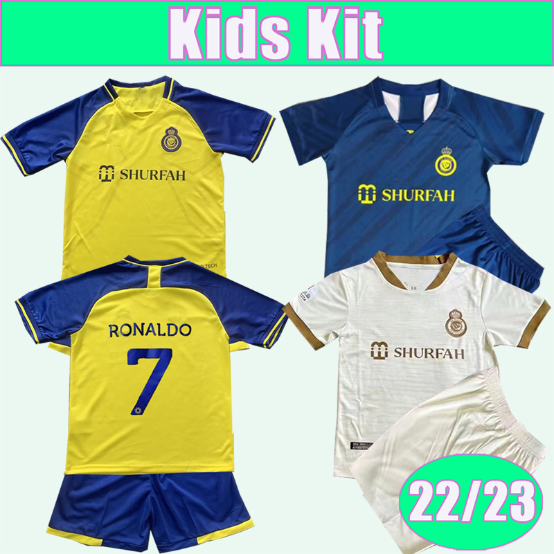 2223 Al Nassr FC Kids Kit Soccer Jerseys RONALDO Home Yellow Version Away 3rd Football Shirts Child Suit Uniforms, Tz10860 22 23 home no patch
2223 Al Nassr FC Kids Kit Soccer Jerseys RONALDO Home Yellow Version Away 3rd Football Shirts Child Suit Uniforms, Tz10860 22 23 home no patch