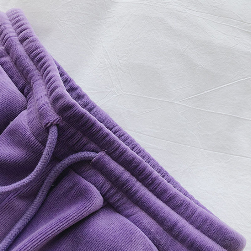 Women's Pants Capris Winter Autumn Warm SweatPants Women Loose solid High Waist 3 colors velvet thick Harem Pants comfort Casual sports trousers 