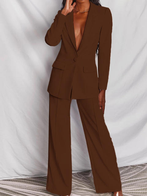 Women's Suits Blazers Women Summer Elegant Trousers Suit Office Ladies Casual Business Two Pieces Blazer Set Femme Fashion Formal Vintage Outfits