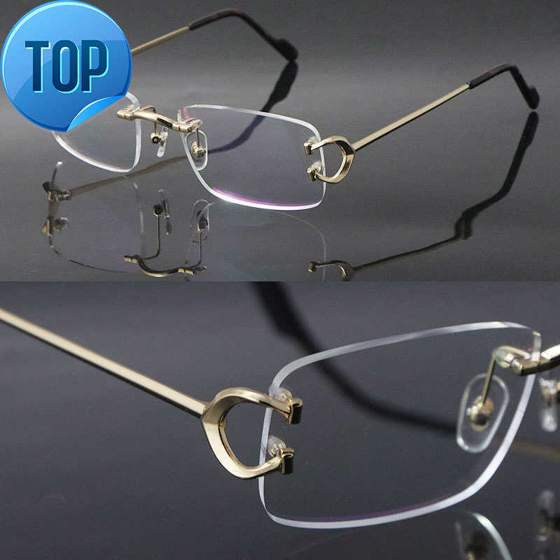 Latest Fashion C Decoration Rimless Metal Frames Myopic Eyewear Men Woman CT03440 Large Square Eyeglasses Male and Female 18K Gold Optical
Latest Fashion C Decoration Rimless Metal Frames Myopic Eyewear Men Woman CT03440 Large Square Eyeglasses Male and Female 18K Gold Optical
