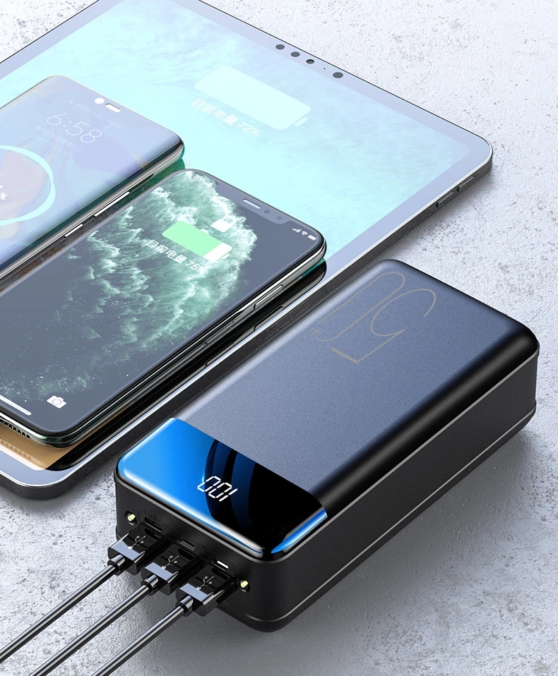 For Mobile Phones Tablet Power Bank 100000mAh Portable Fast Charging PowerBank 3 USB PoverBank External Battery Charger