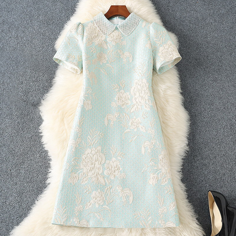 2023 Summer Green Floral Print Beaded Jacquard Dress Short Sleeve Peter Pan Neck Panelled Short Casual Dresses M3M03B741
2023 Summer Green Floral Print Beaded Jacquard Dress Short Sleeve Peter Pan Neck Panelled Short Casual Dresses M3M03B741