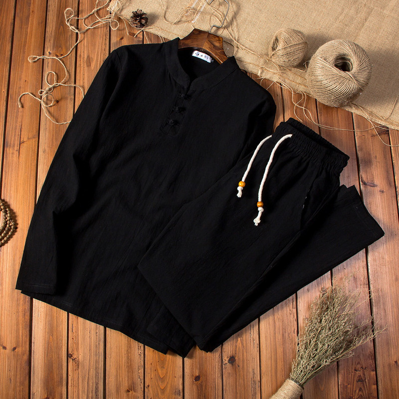 Men's Tracksuits Shirt trousers spring Chinese Style men shirt Cotton and linen shirts men's casual shirts A set of clothes size M-5XL 23030