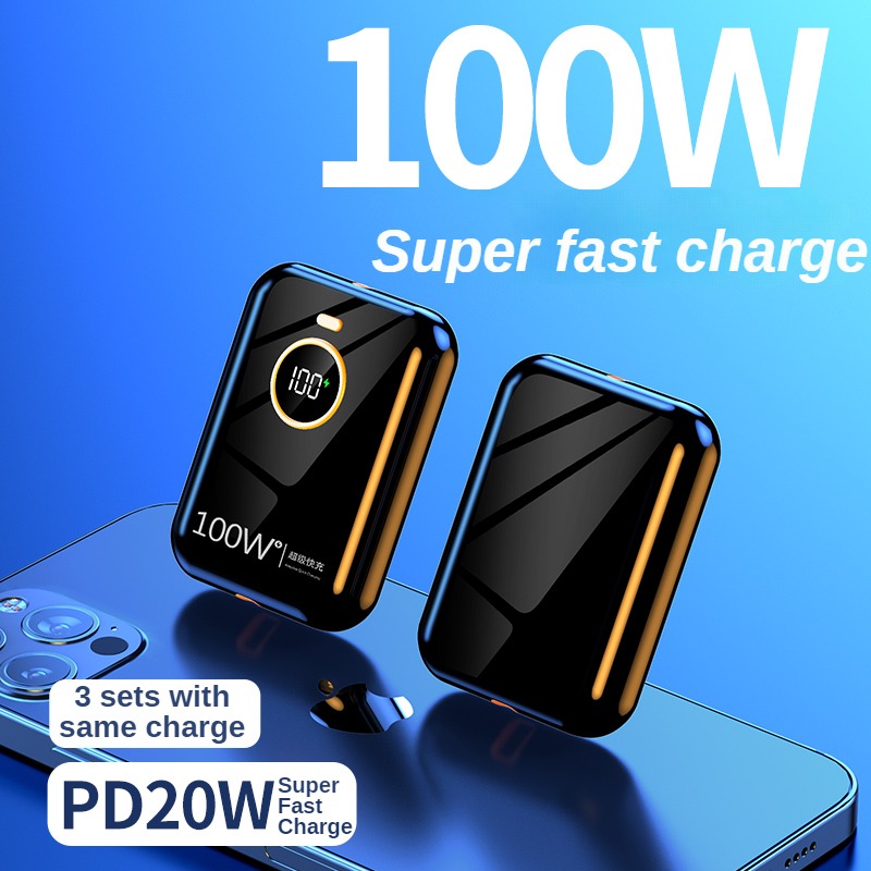 100W Power Banks Super Fast Charging PD 20W 20000mAh Laptop Powerbank Portable External Battery Charger For iPhone Xiaomi Huawei