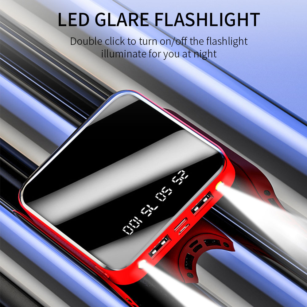 Power Bank 10000mah Portable Charging Poverbank Mobile Phone LED Mirror Back Power Bank External Battery Pack Powerbank
