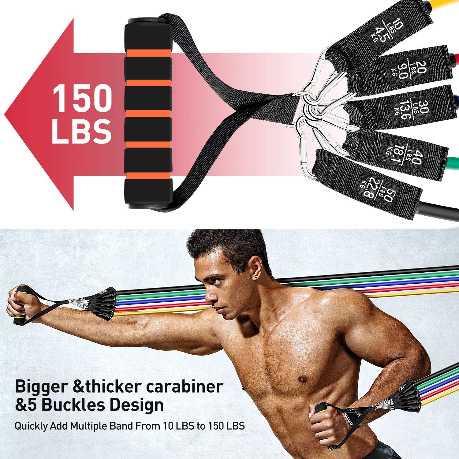 Resistance Bands Set Exercise with Door Anchor Legs Ankle Straps for Training Physical Therapy Home Workouts 230307
