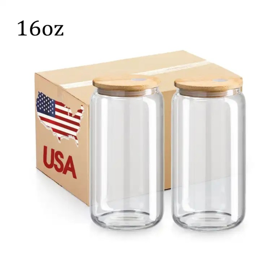 USA STOCK 16oz Sublimation Blanks Glass Mugs With Bamboo Lid Frosted Beer Can Borosilicate Tumbler Mason Jar Cups Tumblers, Multi-color
USA STOCK 16oz Sublimation Blanks Glass Mugs With Bamboo Lid Frosted Beer Can Borosilicate Tumbler Mason Jar Cups Tumblers, Multi-color