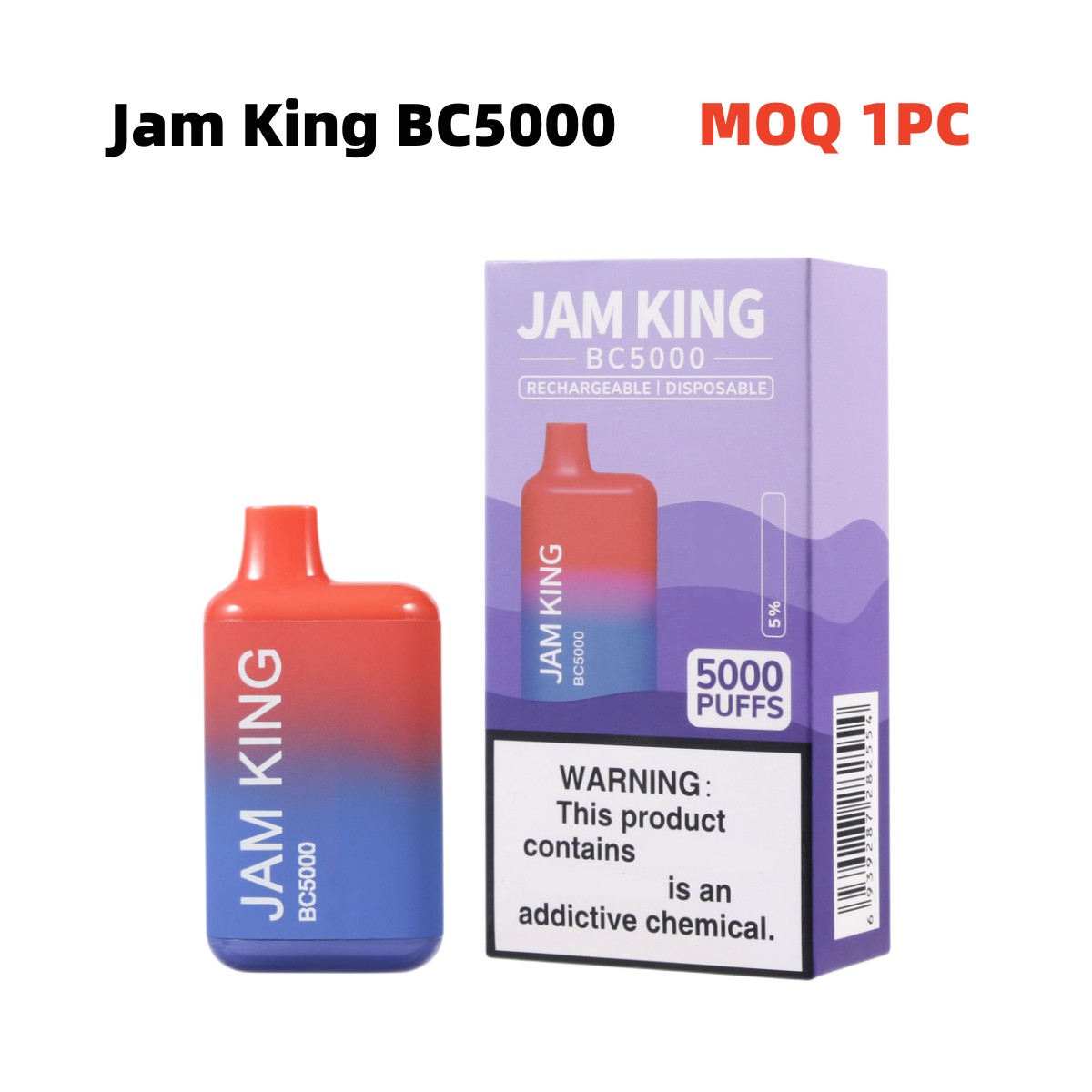 100% Original bc5000 disposable vape pen e cigarette Jam King puff 5000 13ml 650mAh Rechargeable Battery elfbar bulk wholesale vapes
100% Original bc5000 disposable vape pen e cigarette Jam King puff 5000 13ml 650mAh Rechargeable Battery elfbar bulk wholesale vapes