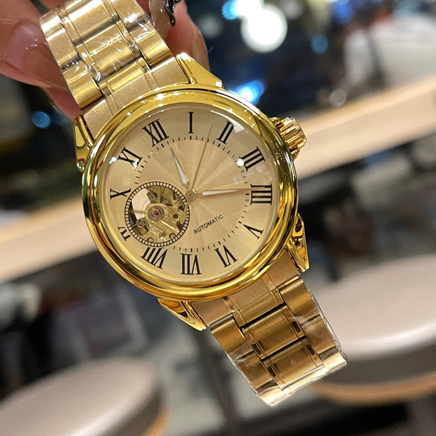 Fashion Full Brand Wrist Watches Men Style Automatic Mechanical Luxury Steel Metal Clock CA 93, Gold white
Fashion Full Brand Wrist Watches Men Style Automatic Mechanical Luxury Steel Metal Clock CA 93, Gold white