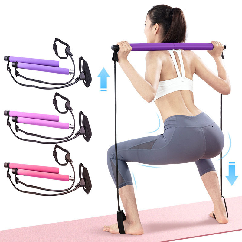 Resistance Bands Yoga Crossfit Pull Rope Rubber Pilates Stick Bodybuilding Training Workout Home Gym Fitness Equipment 230307