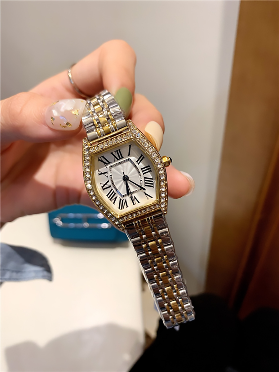 Full Brand Wrist Watches Women Ladies Girl Crystal Style Luxury With Logo Steel Metal Quartz Clock CA 98
