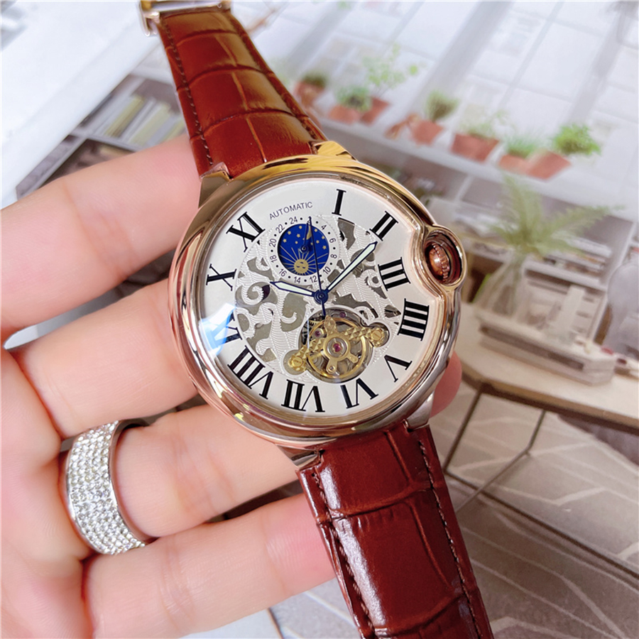 Fashion Full Brand Wrist Watches Men Style Automatic Mechanical Luxury Leather Strap Clock CA 92, Rose gold black
Fashion Full Brand Wrist Watches Men Style Automatic Mechanical Luxury Leather Strap Clock CA 92, Rose gold black