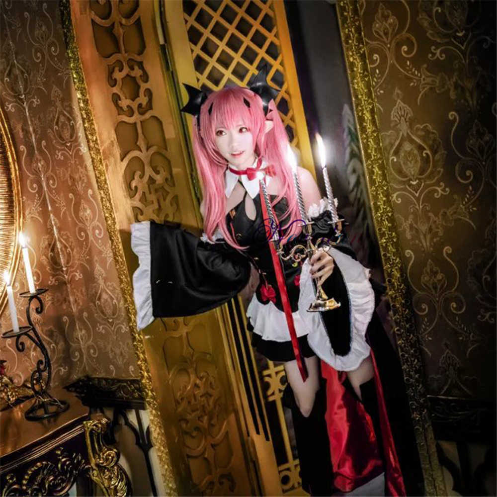 Anime Costumes Seraph Of The End Owari no Seraph Krul Tepes Cosplay Come Uniform Wig Cosplay Anime Witch Vampire Halloween Come For Women Z0301