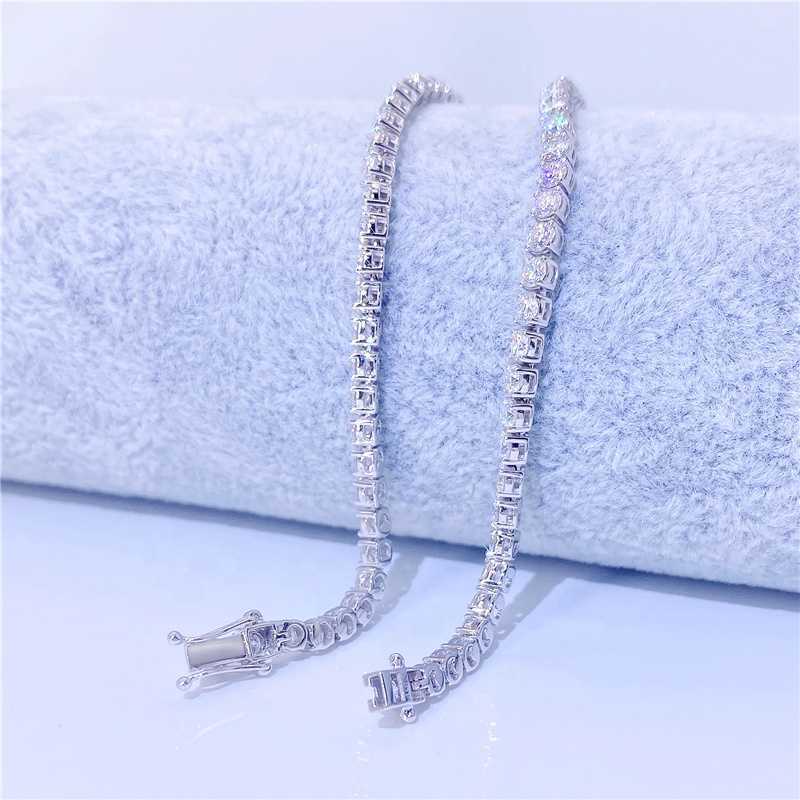 5mm Width Iced Out Vvs Moissanite Diamond Necklace Hip Hop Cuban Chain Sterling Silver S925 Tennis Chain