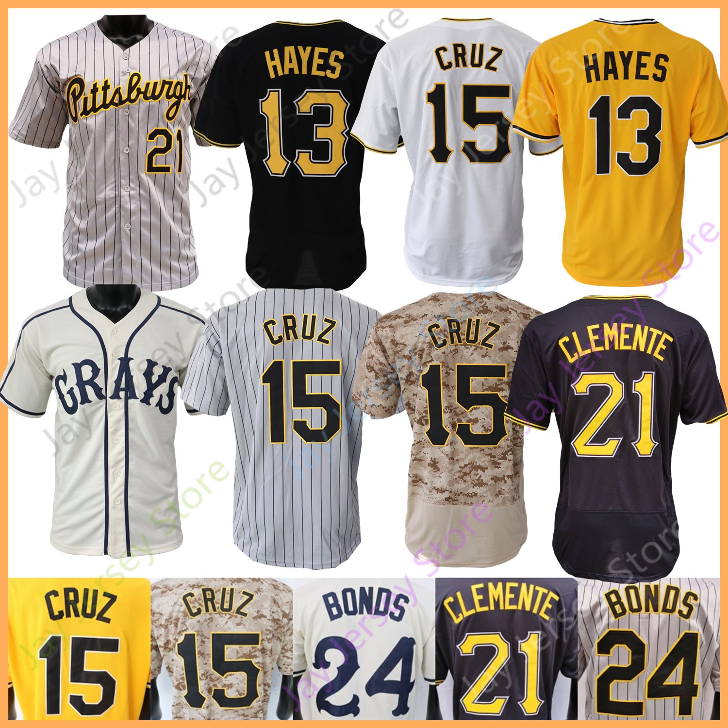 Custom Baseball Jersey Oneil Cruz Roberto Clemente Barry Bonds Ke'Bryan Hayes McCutchen Reynolds Bednar Santana Connor Joe Hedgesa Marcano Suwinski, Camo 2019
Custom Baseball Jersey Oneil Cruz Roberto Clemente Barry Bonds Ke'Bryan Hayes McCutchen Reynolds Bednar Santana Connor Joe Hedgesa Marcano Suwinski, Camo 2019