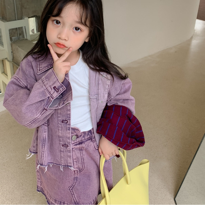 Clothing Sets Baby Girl Jean Clothes Set Jacket Skirt 2PCS Infant Toddler Spring Autumn Long Sleeve Denim set 1 10Y 230307