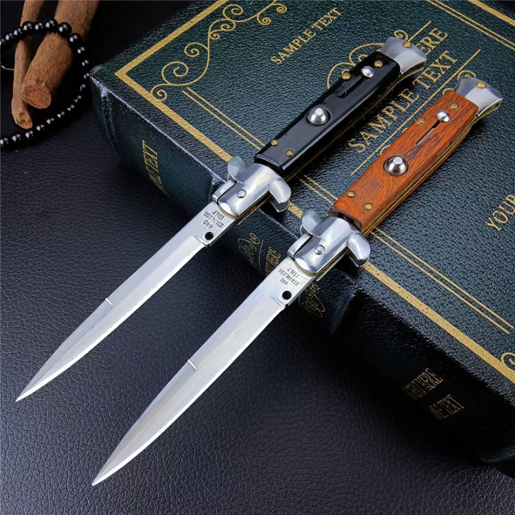 New 9" Italian Mafia Gambler Quick Open Folding Knife 440C Blade WOOD/PMMA handle camping outdoor Tactical pocket EDC tool BM 535 940
New 9" Italian Mafia Gambler Quick Open Folding Knife 440C Blade WOOD/PMMA handle camping outdoor Tactical pocket EDC tool BM 535 940