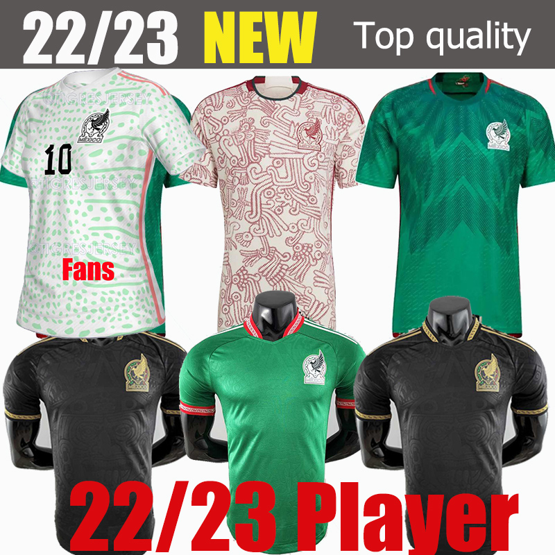 Player Version Fans 2022 2023 Mexico Soccer Jersey green National Copa America 21 22 23 CHICHARITO LOZANO GUARDADO CARLOS VELA RAUL Men Kids Women Football Shirts, 12