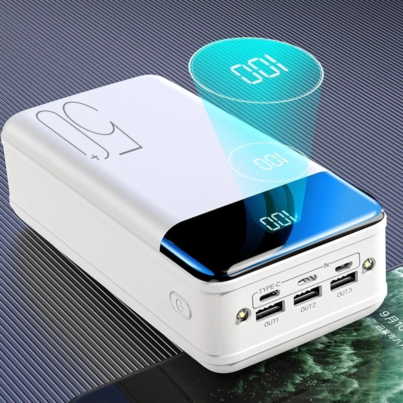 For Mobile Phones Tablet Power Bank 100000mAh Portable Fast Charging PowerBank 3 USB PoverBank External Battery Charger