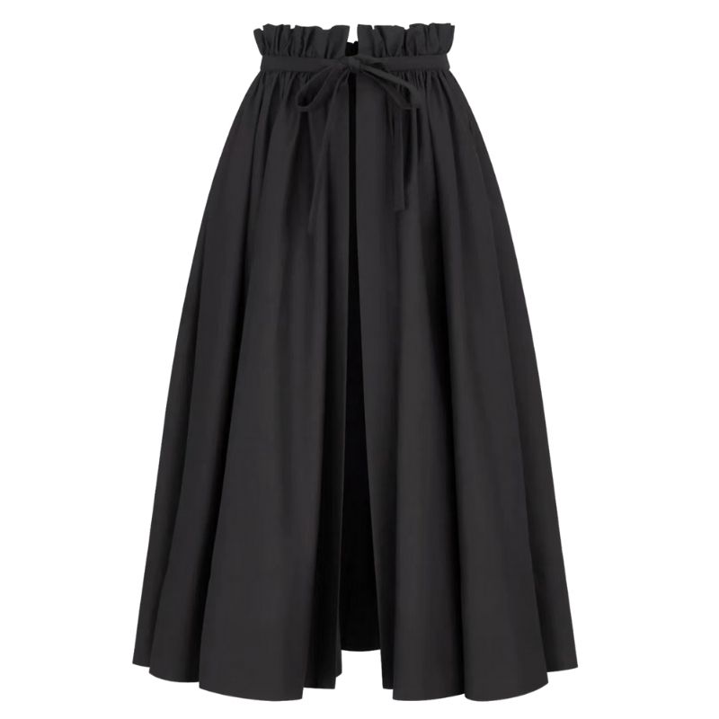 23SS FW Women Designer Pleated Skirts Mid-Length Open-front Skirt With Tied Belt Vintage Female Milan Runway Brand High End Custom Designer Long A-line Dresses, Customize
23SS FW Women Designer Pleated Skirts Mid-Length Open-front Skirt With Tied Belt Vintage Female Milan Runway Brand High End Custom Designer Long A-line Dresses, Customize