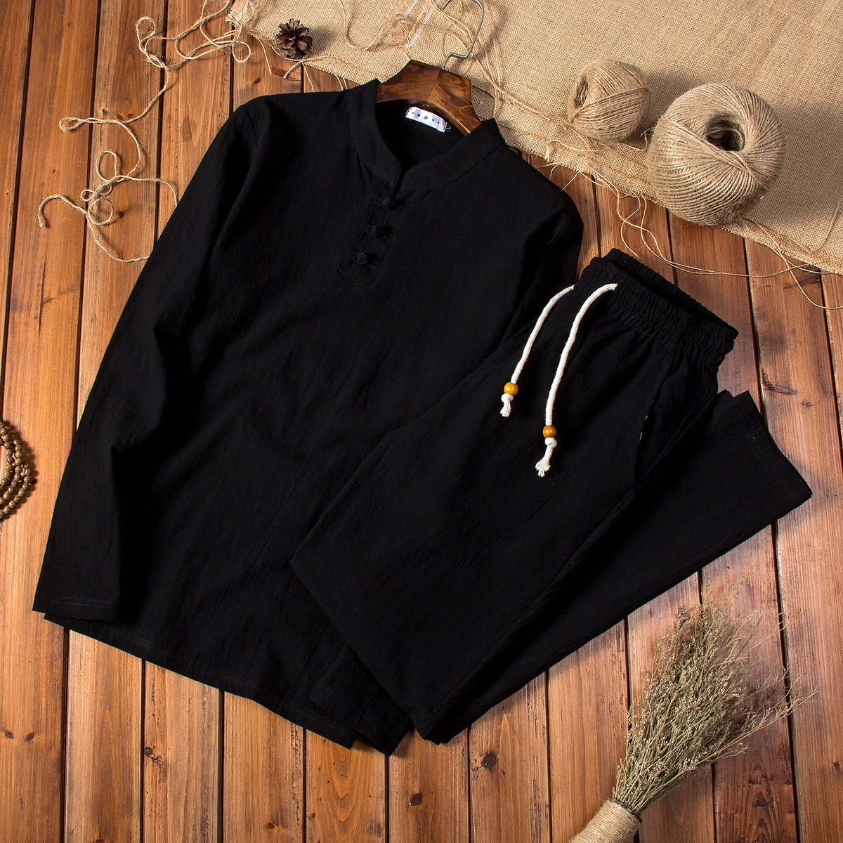 Men's Tracksuits Shirt trousers spring Chinese Style men shirt Cotton and linen shirts men's casual shirts A set of clothes size M-5XL 23030