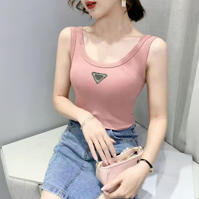 Hot 2023 Womens T Shirts Sleeveless Woman Fashion Vests Summer Tanks Camis Tees Vest Short Shirt Ice Silk Tops