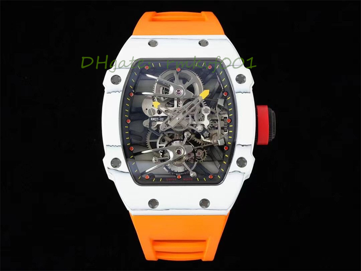 2023New Sport Tourbillon Watch RM27-02 All-carbon fiber Case Sapphire Crystal Mirror Back Fast-rotating clockwork case provides up to 52 hours of power storage, As shown
2023New Sport Tourbillon Watch RM27-02 All-carbon fiber Case Sapphire Crystal Mirror Back Fast-rotating clockwork case provides up to 52 hours of power storage, As shown