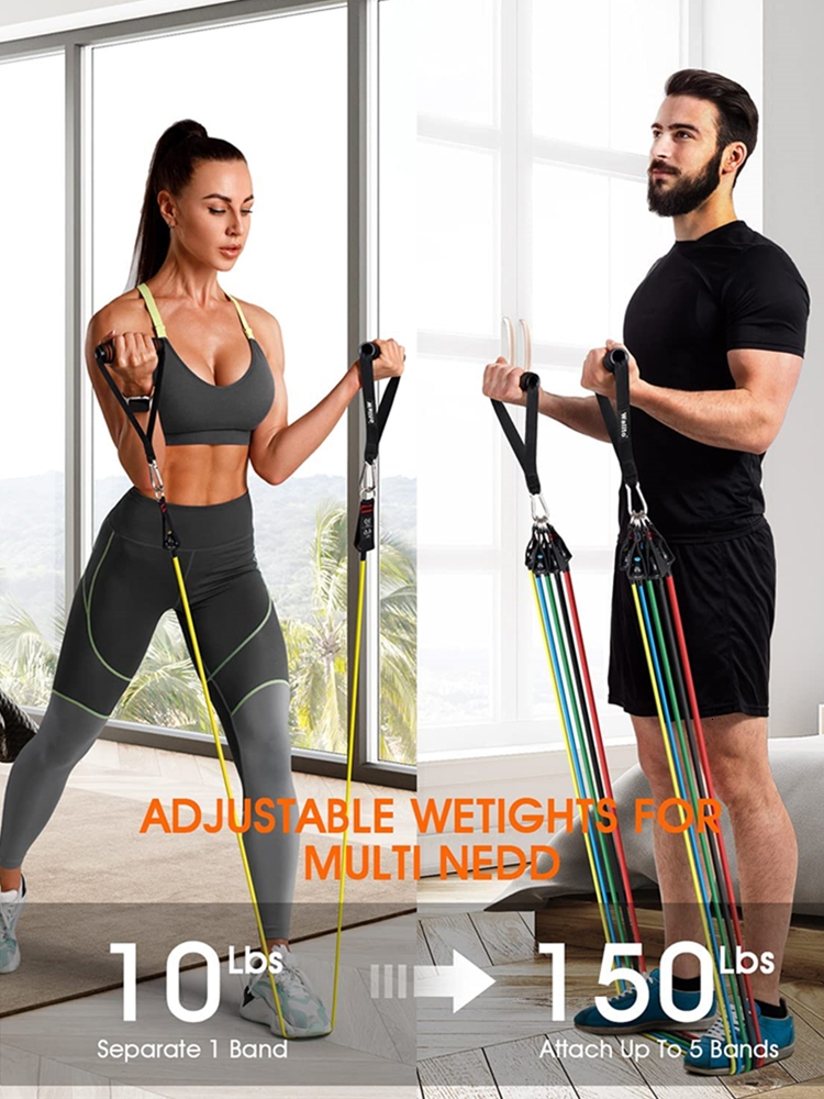 Resistance Bands Set Exercise with Door Anchor Legs Ankle Straps for Training Physical Therapy Home Workouts 230307