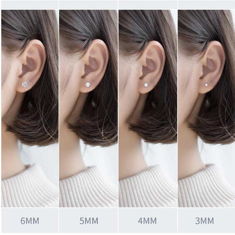 Charm Real 0.5-1 Carat D Color Moissanite Stud Earrings For Women Top Quality % Sterling Sier Sparkling Wedding Jewelry G230307