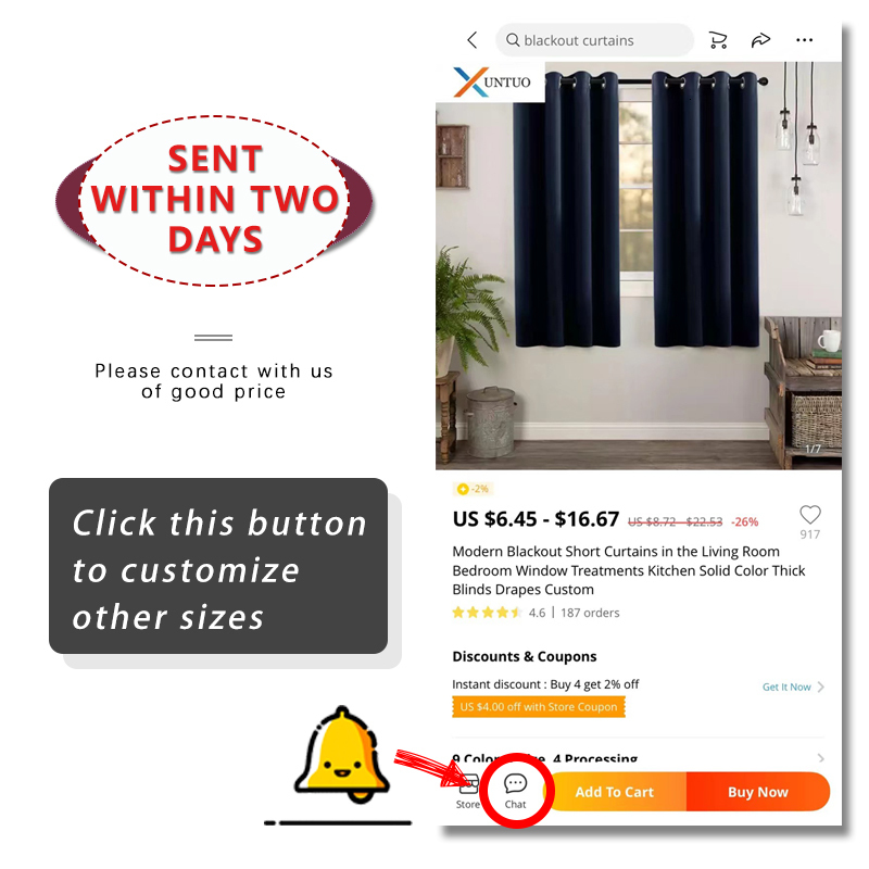 Curtain Modern Blackout Short Curtains in the Living Room Bedroom Window Treatments Kitchen Decor Solid Color Thick Blinds Drapes Custom 230306