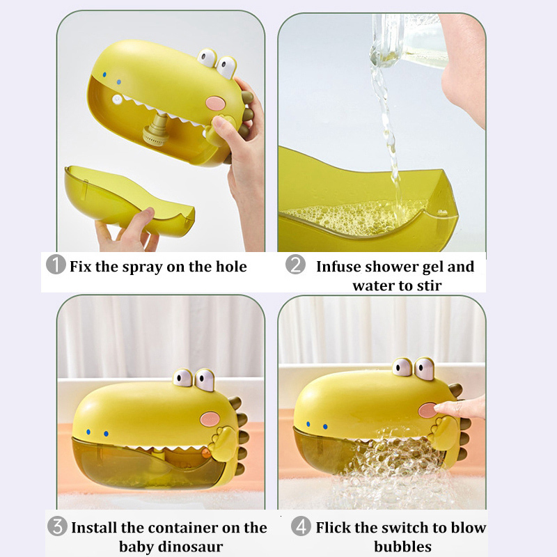 Bath Toys Dinosaur Bubble Machine Music tub Soap Automatic Maker Baby room Funny Toy for Children 230307