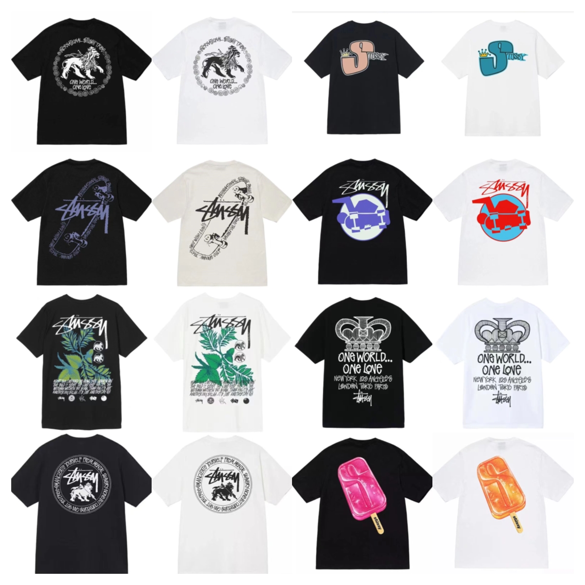 Stussys Fashion Brand Summer Men's Short Sleeve amiri Men's and Women's Lovers Loose Crown Lion Ice Stick Print T shirt
Stussys Fashion Brand Summer Men's Short Sleeve amiri Men's and Women's Lovers Loose Crown Lion Ice Stick Print T shirt