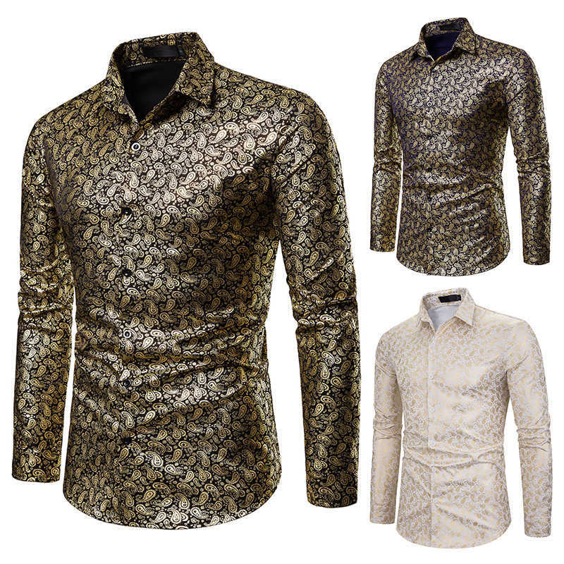 Men Hipster Luxury black gold Bronzing Printed Slim Long Sleeve Dress Shirt wedding Night club Hip hop party Singer stage Shirts
Men Hipster Luxury black gold Bronzing Printed Slim Long Sleeve Dress Shirt wedding Night club Hip hop party Singer stage Shirts