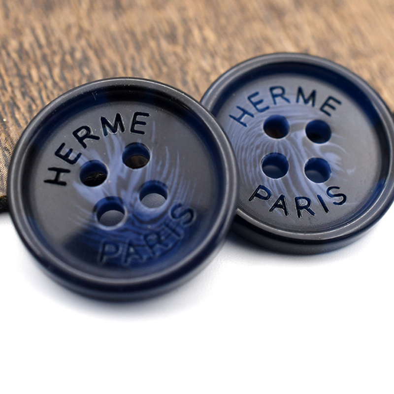 3 Colors Special Design Letter Resin Buttons for Shirt Sweater Cardigan Round Diy Sewing Button with Stamp