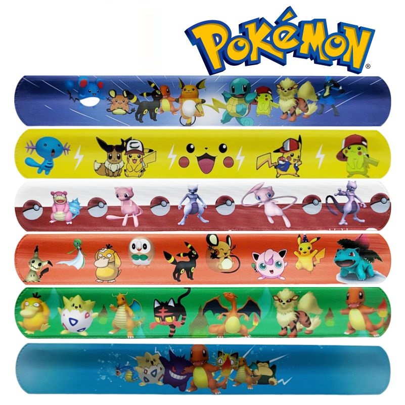 

Pokemon Toys Snap Bracelets Pikachu Anime Wristband Child Pocket Slap Band Puzzle Toys For Boys Girls Pokemon Wristband Party Gifts