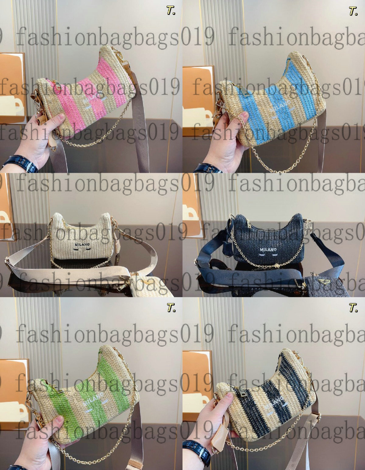 Women Re-Editions 2005 Straw Shoulder Bags designer bag Fashion Hobo Crochet tote bag luxury handbag stripe crossbody with Mini Pouch 2-Piece
Women Re-Editions 2005 Straw Shoulder Bags designer bag Fashion Hobo Crochet tote bag luxury handbag stripe crossbody with Mini Pouch 2-Piece