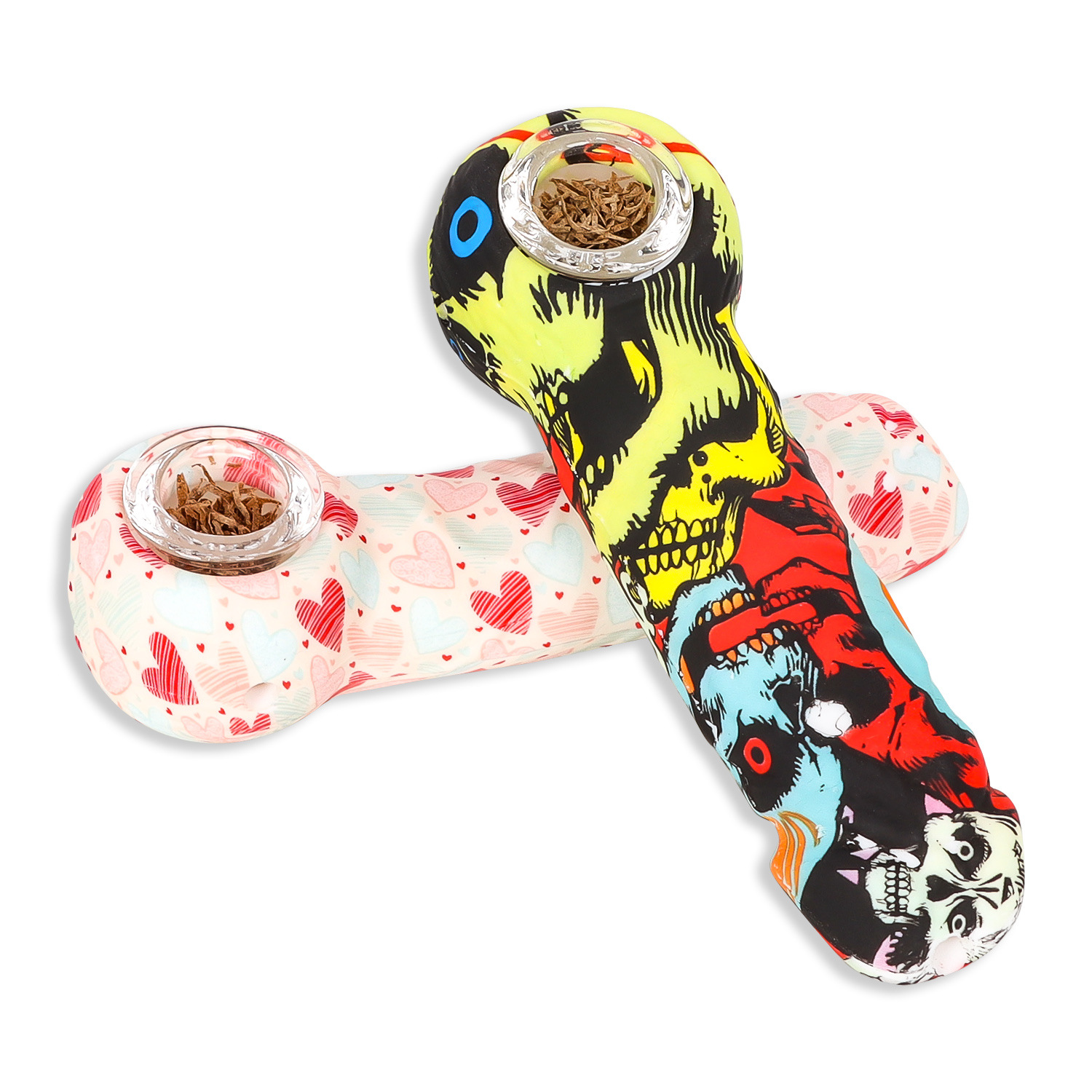 Smoking Tobacco Pipe Water transfer printing silicone pipe with glass filter bowl multi-colored portable 
Smoking Tobacco Pipe Water transfer printing silicone pipe with glass filter bowl multi-colored portable