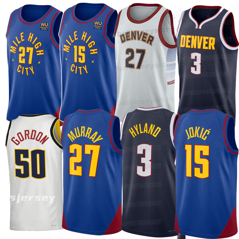 %100 Stitched Nugget Men Youth Basketball Jerseys 15 Nikola Jokic 27 Jamal Murray Michael Porter Jr. Aaron Gordon Kentavious Caldwell-Pope Bruce Brown 2023 City, Style as picture