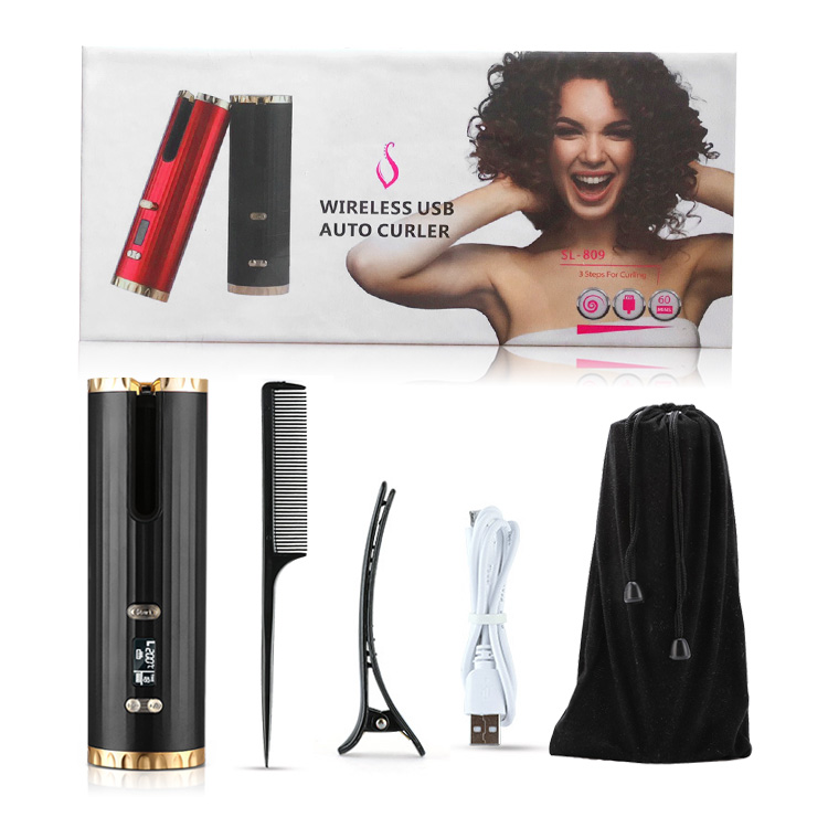 Cordless Travel Straightener Professional Flat Iron Curl Wand for Curling Wireless Rechargeable Travel Iron Automatic Air Styler