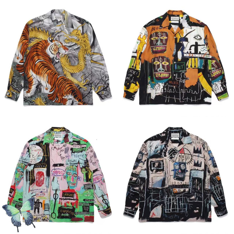 Men's Casual Shirts WACKO MARIA Cuban Collar Youth Classic Snake Print Hawaiian Long Sleeved Shirt 230306
Men's Casual Shirts WACKO MARIA Cuban Collar Youth Classic Snake Print Hawaiian Long Sleeved Shirt 230306