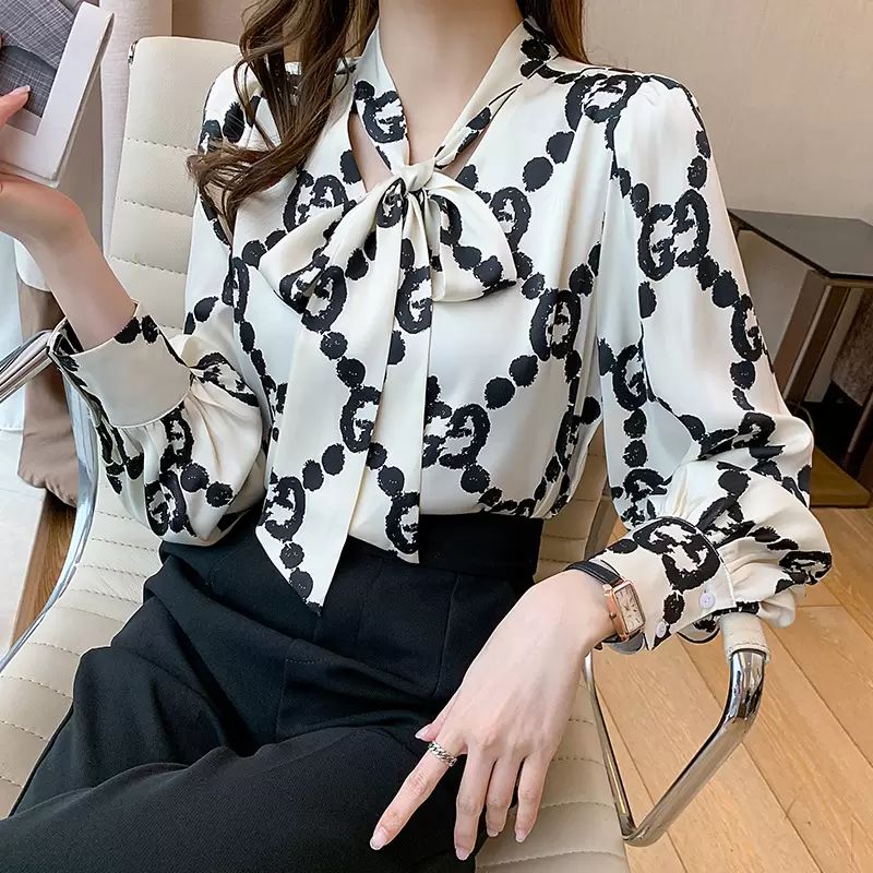 Lace-up Bow Letter Print Women Shirt 2023 Lantern Long Sleeve Chiffon Blouse V-Neck French Button Versatile Base Layer Loose Casual, Black
Lace-up Bow Letter Print Women Shirt 2023 Lantern Long Sleeve Chiffon Blouse V-Neck French Button Versatile Base Layer Loose Casual, Black