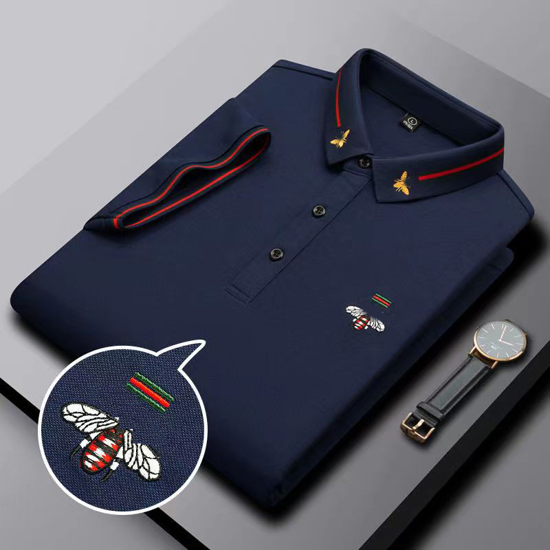 Paul T-shirt men's short sleeve embroidered little bee lapel polo shirt youth summer T-shirt high-end commerce, Yellow 
Paul T-shirt men's short sleeve embroidered little bee lapel polo shirt youth summer T-shirt high-end commerce, Yellow