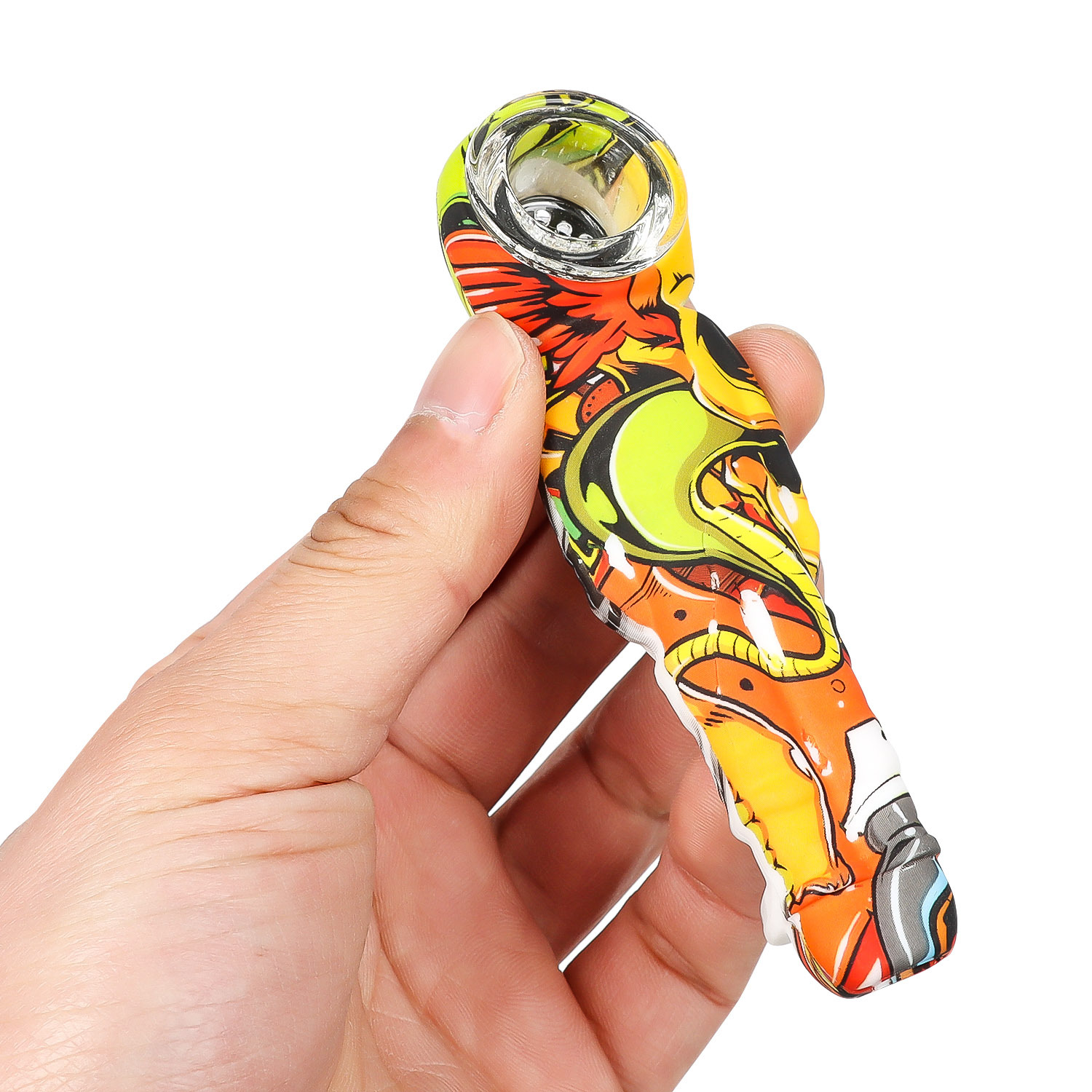 4.48 inches Silicone Pipe painted design Smoking Pipes With Oil Herb Hidden Bowl Tobacco Colorful Bong Spoon MOQ 50 Pieces
4.48 inches Silicone Pipe painted design Smoking Pipes With Oil Herb Hidden Bowl Tobacco Colorful Bong Spoon MOQ 50 Pieces