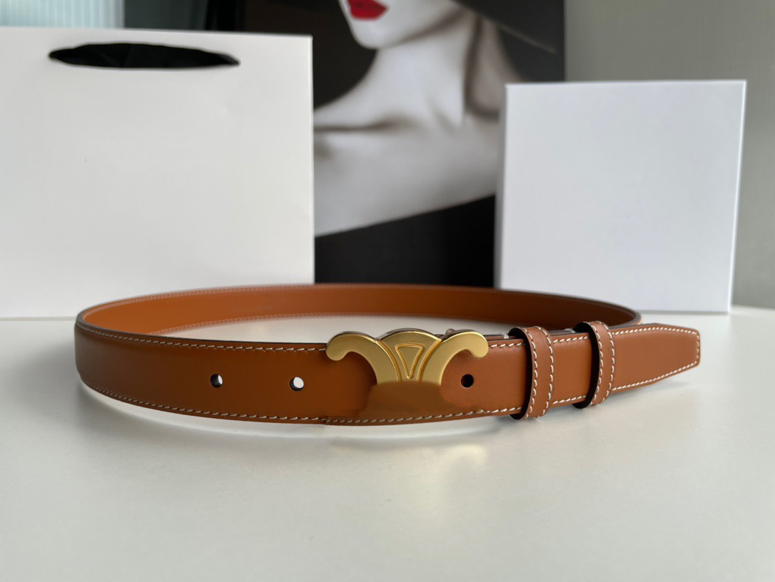 Triomphe 2.5cm Narrow Real Leather Top Belts Brown Black White Gold Buckle Lady Designer Belt with Gift Box
Triomphe 2.5cm Narrow Real Leather Top Belts Brown Black White Gold Buckle Lady Designer Belt with Gift Box