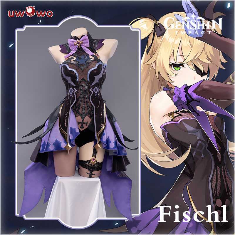

Anime Costumes UWOWO Game Genshin Impact Fischl Cosplay Come Halloween Christmas Come Cosplay Fischl Carnival Full Set Outfits Z0301
