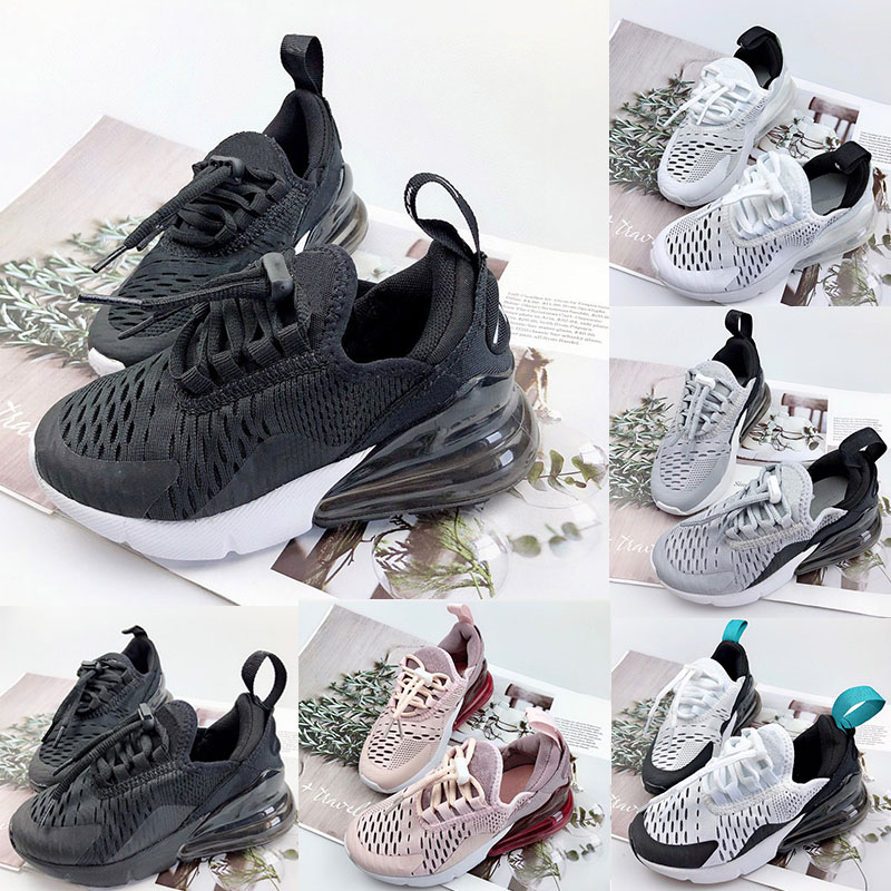 New 270 React Kids Shoes Bauhaus TD Boy Girls Athletic Outdoor Black White Hyper Bright Violet Toddler Children Sneakers size 24-35
