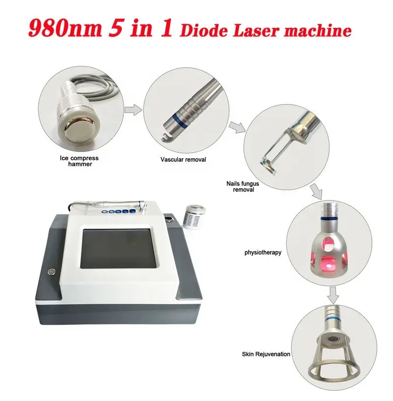 980nm Diode Laser Vascular Removal machine Physiotherapy pain relief Laser Physical Therapy diode laser onychomycosis nails fungus removal