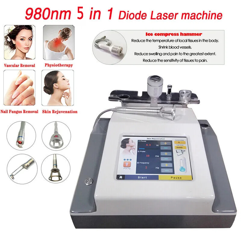 980nm Diode Laser Vascular Removal machine Physiotherapy pain relief Laser Physical Therapy diode laser onychomycosis nails fungus removal