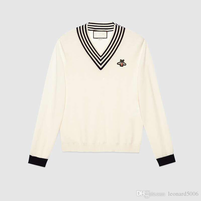 Fashionguc Winter Sweater Men Women Embroidery Knit Sweater Female Pullover Striped V-neck Sweater Women Jumpers, White
Fashionguc Winter Sweater Men Women Embroidery Knit Sweater Female Pullover Striped V-neck Sweater Women Jumpers, White