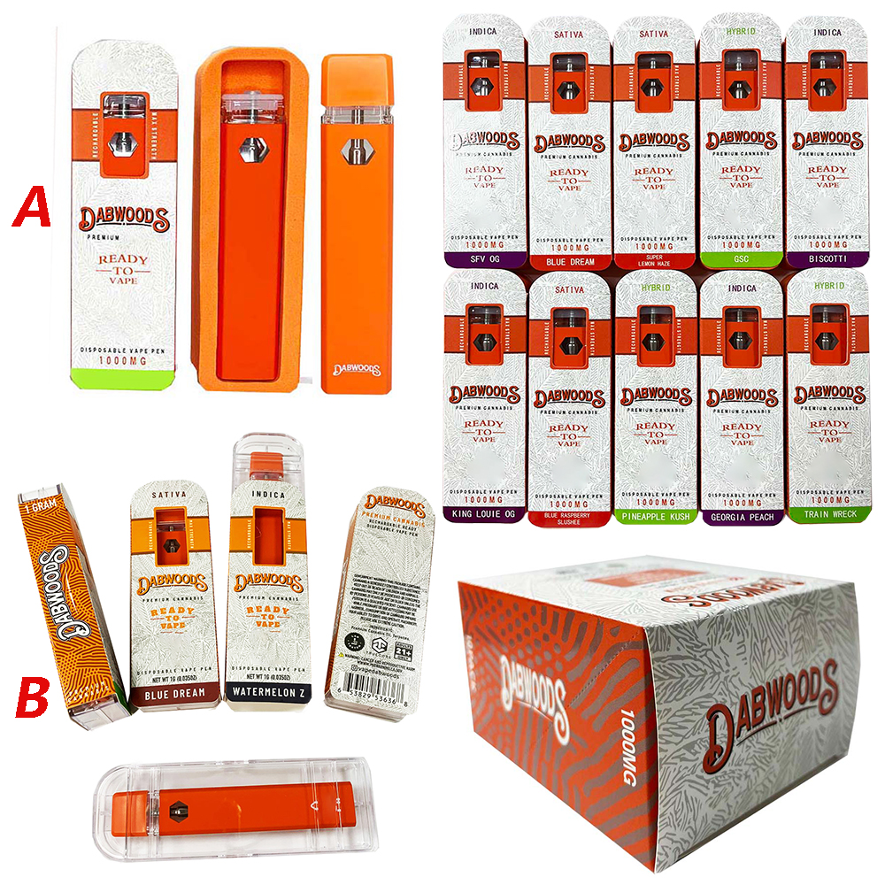 Sample Popular Dabwoods Disposable Vape Pens 280mah Rechargeable Battery 1.0ml Empty Vaporizer Pods Ceramic Coil Cartridges E cigarettes carts with packaging
Sample Popular Dabwoods Disposable Vape Pens 280mah Rechargeable Battery 1.0ml Empty Vaporizer Pods Ceramic Coil Cartridges E cigarettes carts with packaging